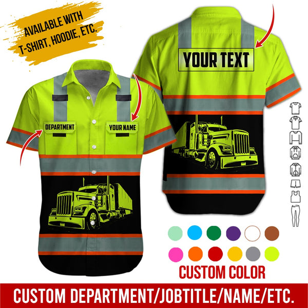 Pocket - Personalized Name And Color Semi Truck Uniform All Over Printed Clothes AD191