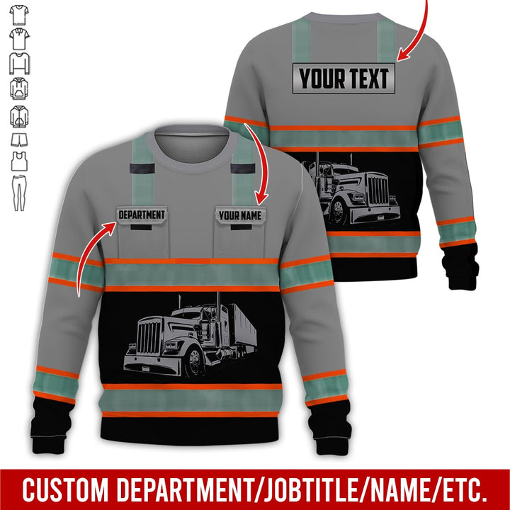Pocket - Personalized Name And Color Semi Truck Uniform All Over Printed Clothes AD191