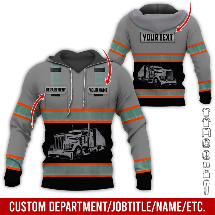 Pocket - Personalized Name And Color Semi Truck Uniform All Over Printed Clothes AD191