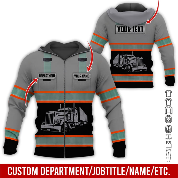 Pocket - Personalized Name And Color Semi Truck Uniform All Over Printed Clothes AD191