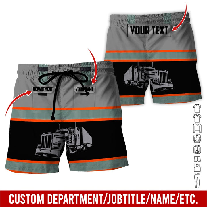 Pocket - Personalized Name And Color Semi Truck Uniform All Over Printed Clothes AD191