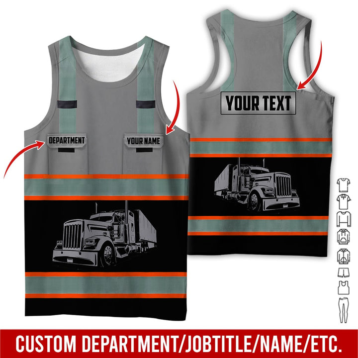 Pocket - Personalized Name And Color Semi Truck Uniform All Over Printed Clothes AD191