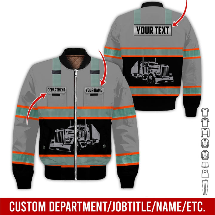 Pocket - Personalized Name And Color Semi Truck Uniform All Over Printed Clothes AD191