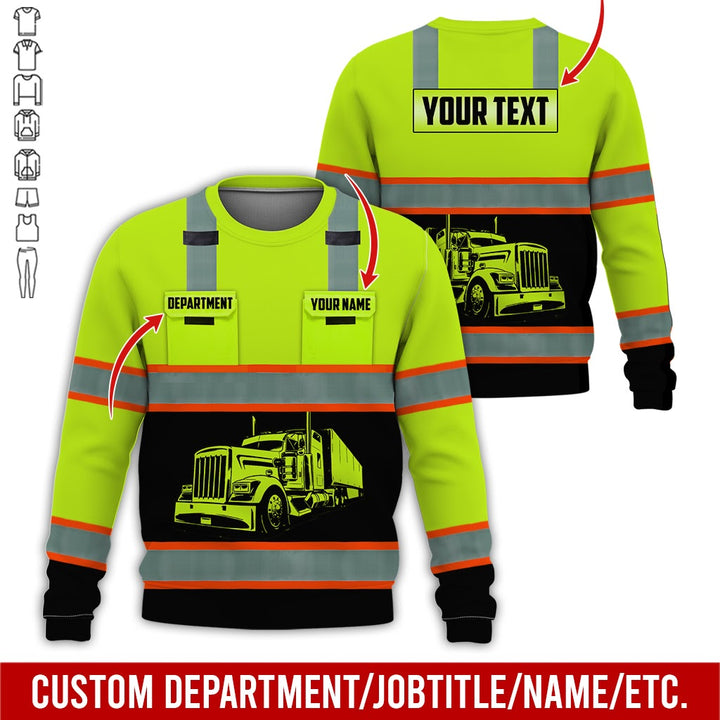 Pocket - Personalized Name And Color Semi Truck Uniform All Over Printed Clothes AD191