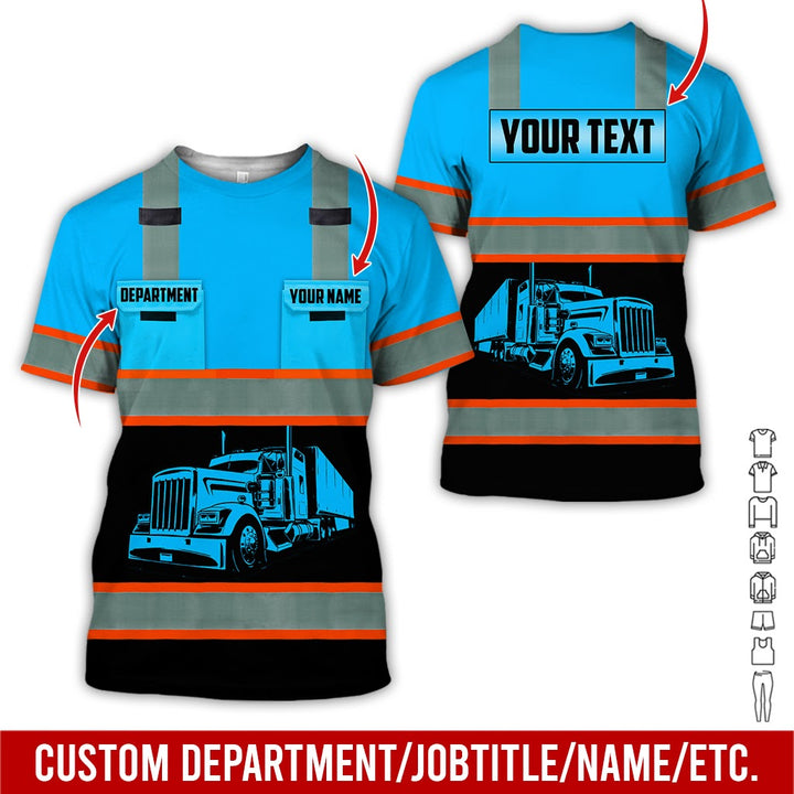 Pocket - Personalized Name And Color Semi Truck Uniform All Over Printed Clothes AD191