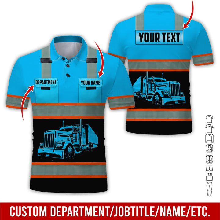 Pocket - Personalized Name And Color Semi Truck Uniform All Over Printed Clothes AD191