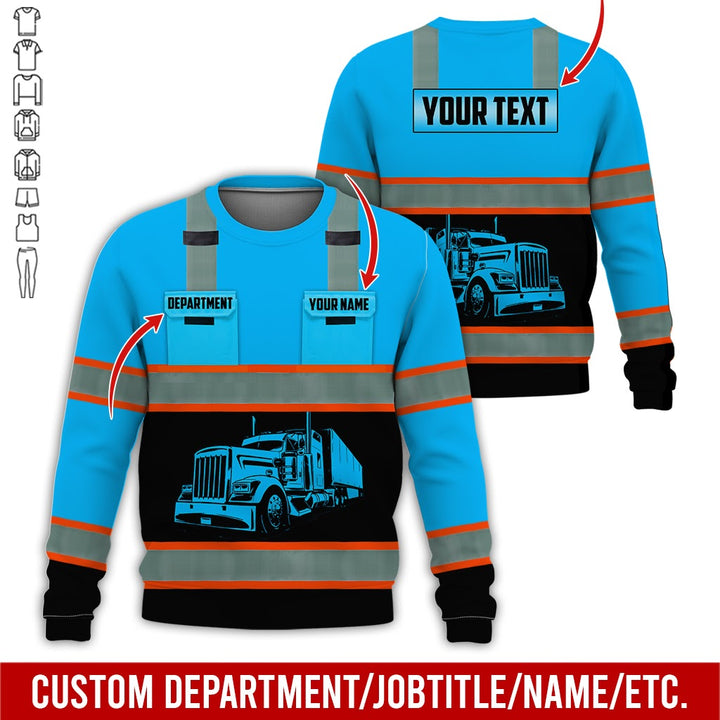 Pocket - Personalized Name And Color Semi Truck Uniform All Over Printed Clothes AD191