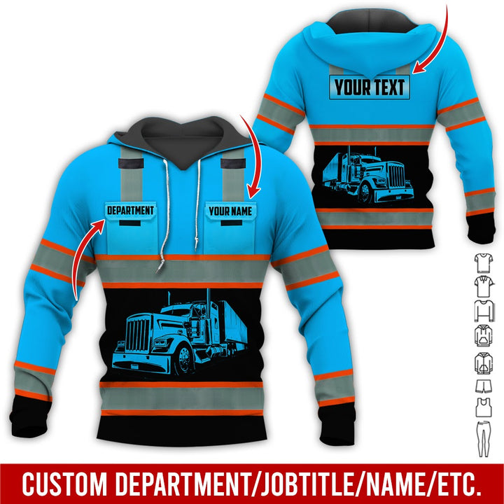 Pocket - Personalized Name And Color Semi Truck Uniform All Over Printed Clothes AD191