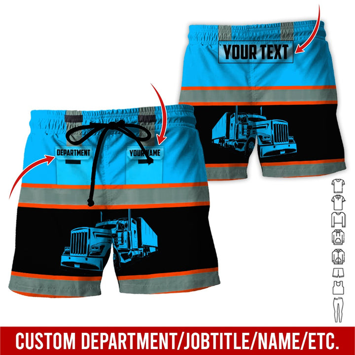 Pocket - Personalized Name And Color Semi Truck Uniform All Over Printed Clothes AD191