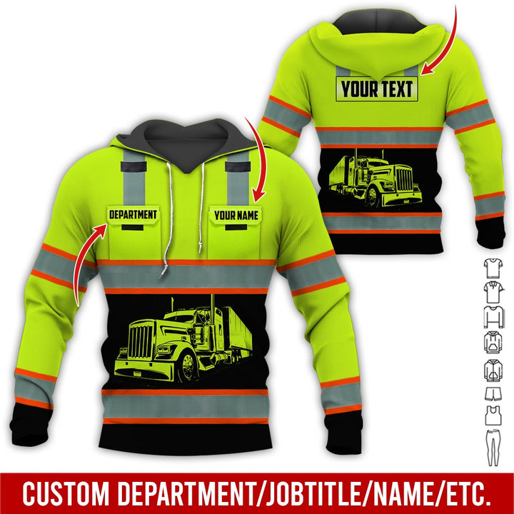 Pocket - Personalized Name And Color Semi Truck Uniform All Over Printed Clothes AD191