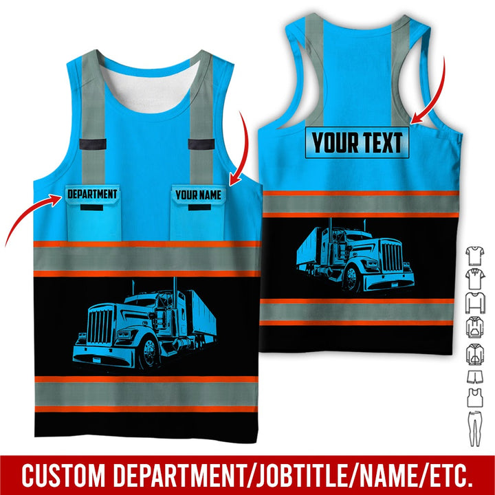Pocket - Personalized Name And Color Semi Truck Uniform All Over Printed Clothes AD191