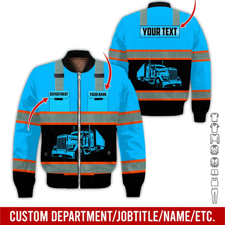 Pocket - Personalized Name And Color Semi Truck Uniform All Over Printed Clothes AD191