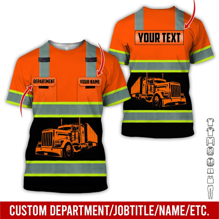 Pocket - Personalized Name And Color Semi Truck Uniform All Over Printed Clothes AD191