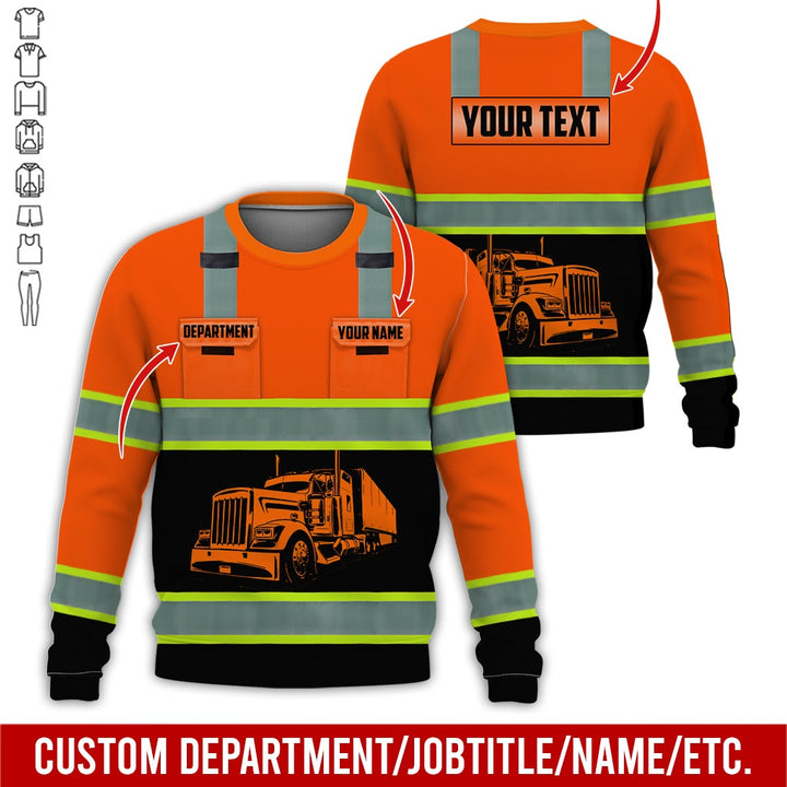 Pocket - Personalized Name And Color Semi Truck Uniform All Over Printed Clothes AD191