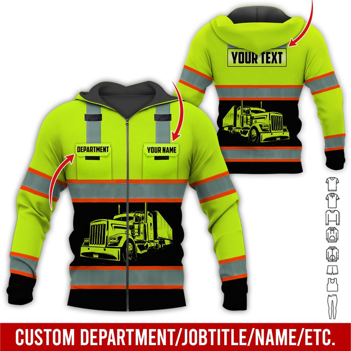 Pocket - Personalized Name And Color Semi Truck Uniform All Over Printed Clothes AD191