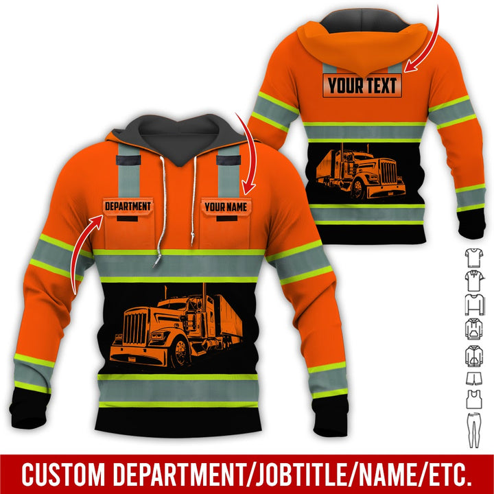 Pocket - Personalized Name And Color Semi Truck Uniform All Over Printed Clothes AD191