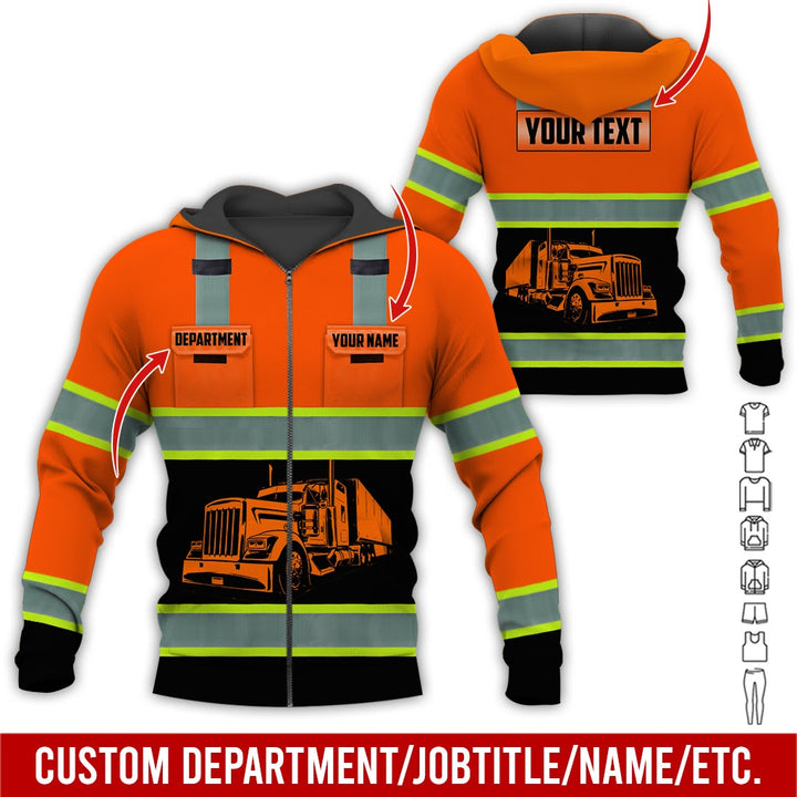Pocket - Personalized Name And Color Semi Truck Uniform All Over Printed Clothes AD191
