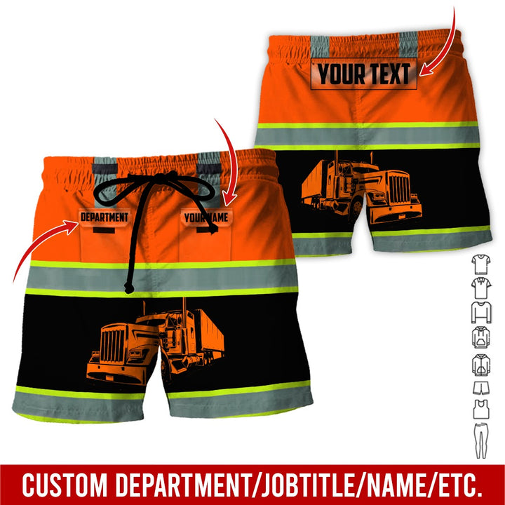 Pocket - Personalized Name And Color Semi Truck Uniform All Over Printed Clothes AD191