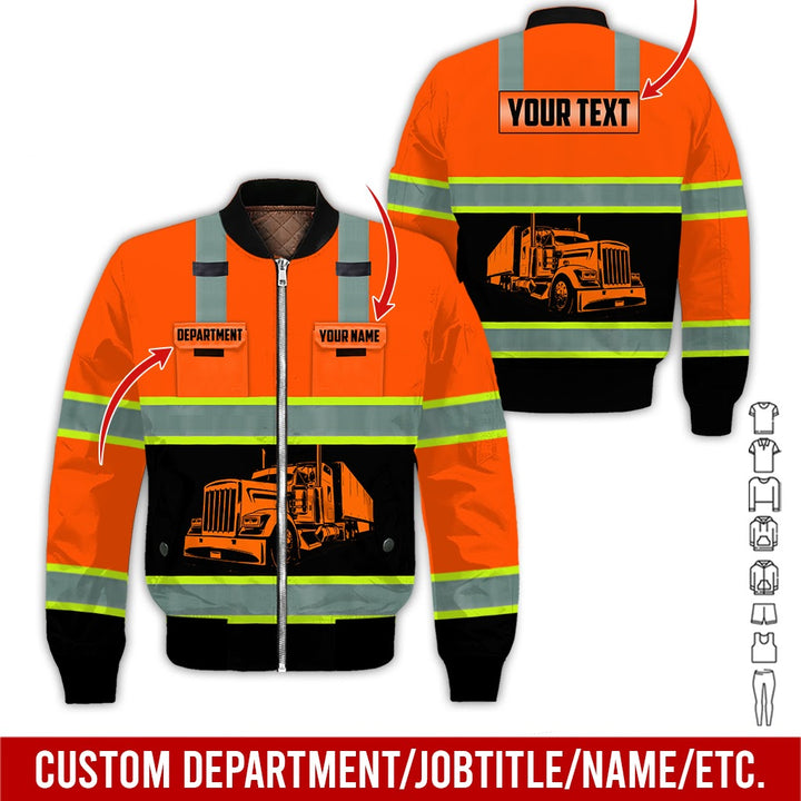 Pocket - Personalized Name And Color Semi Truck Uniform All Over Printed Clothes AD191