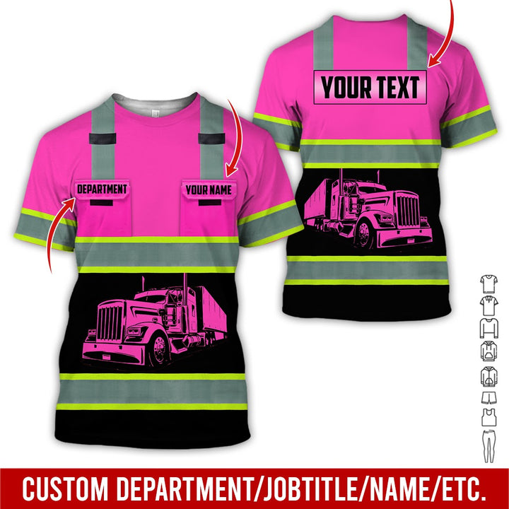 Pocket - Personalized Name And Color Semi Truck Uniform All Over Printed Clothes AD191