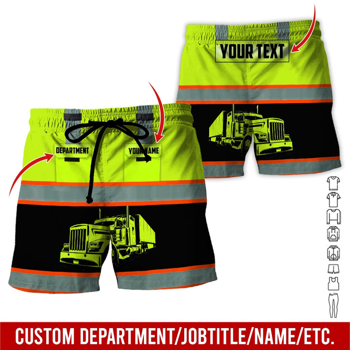 Pocket - Personalized Name And Color Semi Truck Uniform All Over Printed Clothes AD191