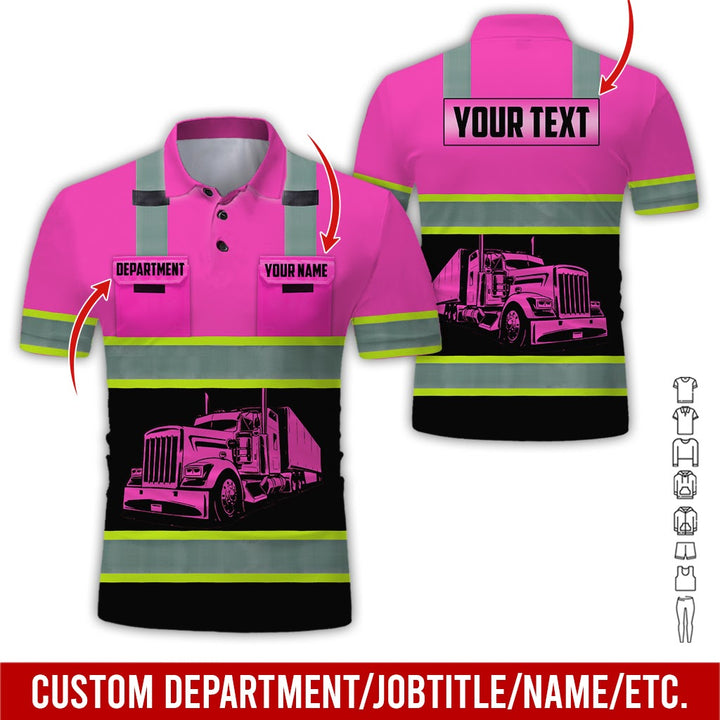 Pocket - Personalized Name And Color Semi Truck Uniform All Over Printed Clothes AD191