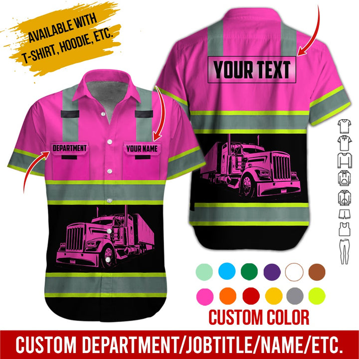 Pocket - Personalized Name And Color Semi Truck Uniform All Over Printed Clothes AD191