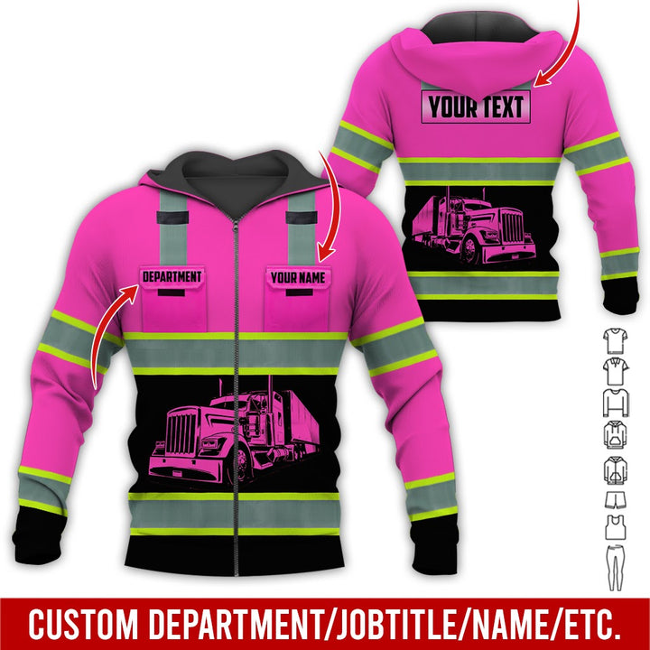 Pocket - Personalized Name And Color Semi Truck Uniform All Over Printed Clothes AD191