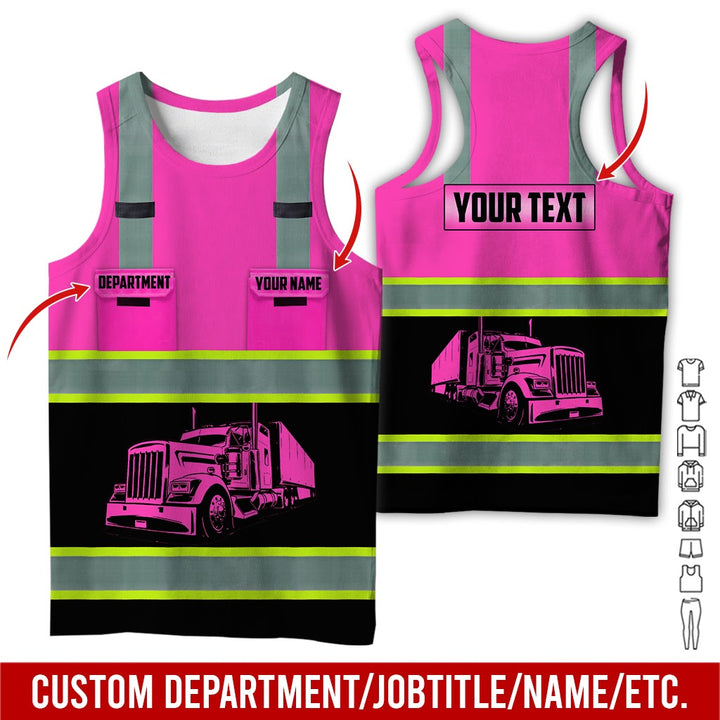 Pocket - Personalized Name And Color Semi Truck Uniform All Over Printed Clothes AD191