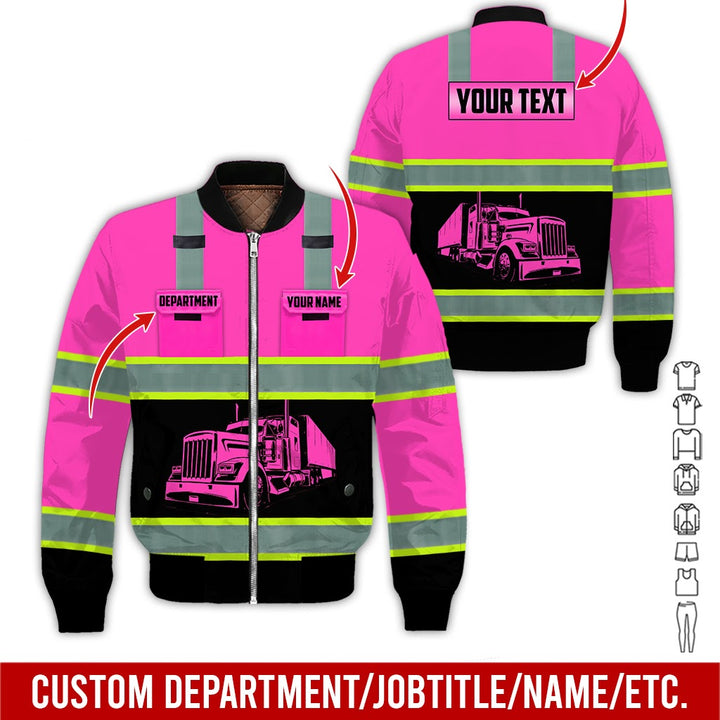 Pocket - Personalized Name And Color Semi Truck Uniform All Over Printed Clothes AD191