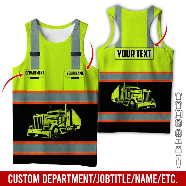 Pocket - Personalized Name And Color Semi Truck Uniform All Over Printed Clothes AD191