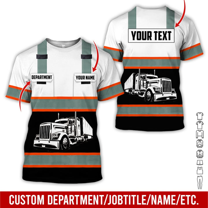 Pocket - Personalized Name And Color Semi Truck Uniform All Over Printed Clothes AD191