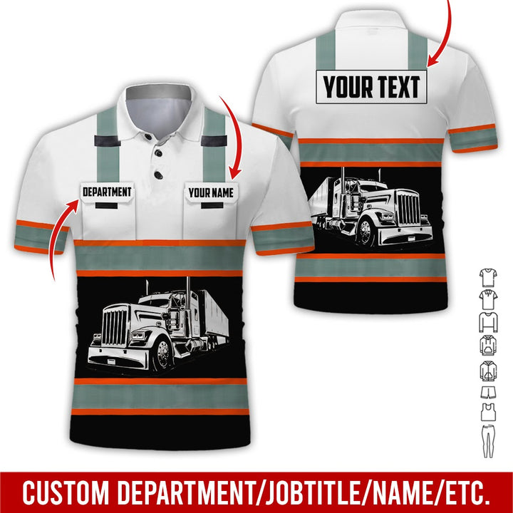 Pocket - Personalized Name And Color Semi Truck Uniform All Over Printed Clothes AD191