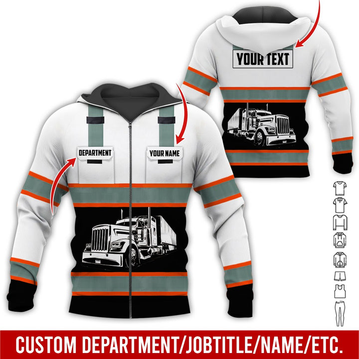 Pocket - Personalized Name And Color Semi Truck Uniform All Over Printed Clothes AD191