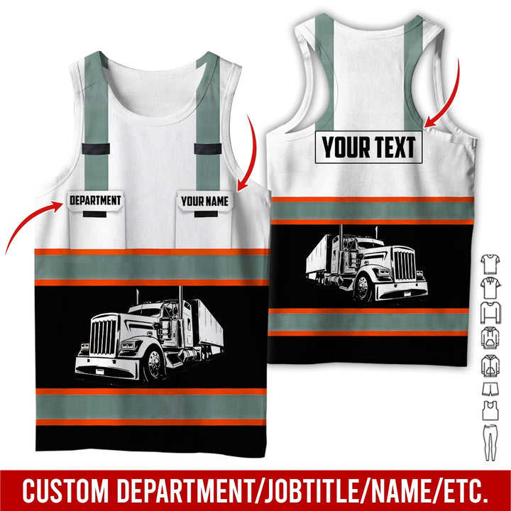 Pocket - Personalized Name And Color Semi Truck Uniform All Over Printed Clothes AD191