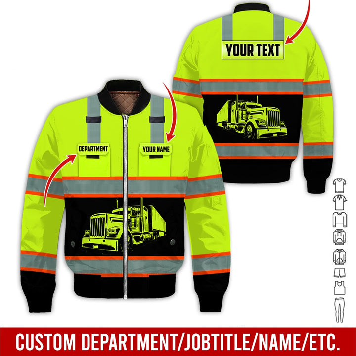 Pocket - Personalized Name And Color Semi Truck Uniform All Over Printed Clothes AD191