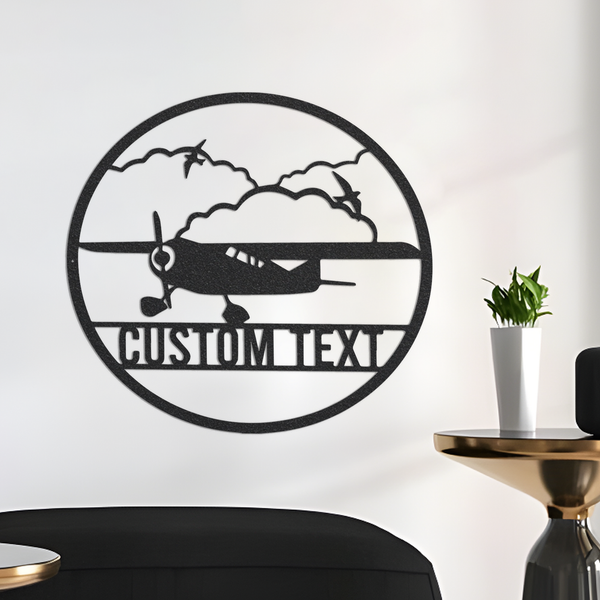 Personalized Airplane Metal Wall Art With Led Lights, Custom Aviation Sign, Aircraft Monogram Sign, Home Decor, Gift For Dad, Husband Pilot