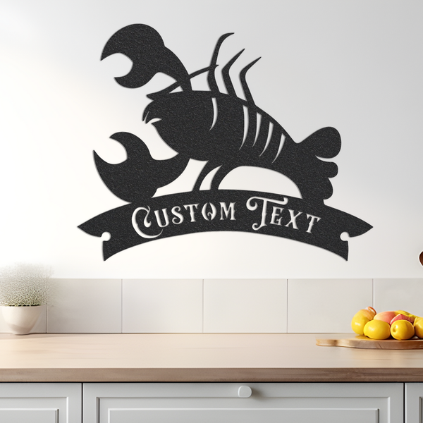 Personalized Crayfish Metal Wall Art With Led Lights, Metal Wall Decor, Kitchen Decoration, Crayfish Lover Gift, Gift For Mom, Dad