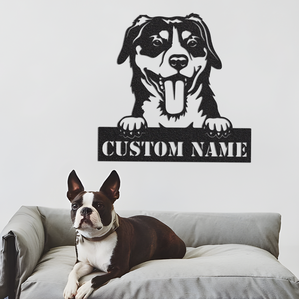 Custom Entlebucher Mountain Dog Metal Sign with Led Lights, Dog Name Sign, Dog Owner Gift, Dog Welcome Sign, Metal Dog Decor, Wall Hanging