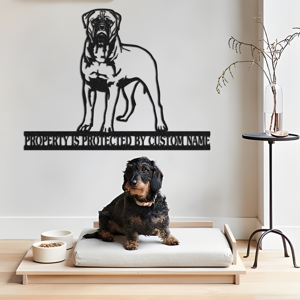 Custom Bullmastiff Metal Sign with Led Light, Bullmastiff Lover Dog Metal Wall Art, Guard Dog Sign, Dog Lover Gift, Bullmastiff Welcome Sign