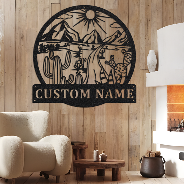 Custom Cactus Metal Wall Signs-Personalized Cactus Metal Wall Art-Cactus Metal Decor-Cactus Lover Gifts-Cactus Name Signs-Cactus Home Decor