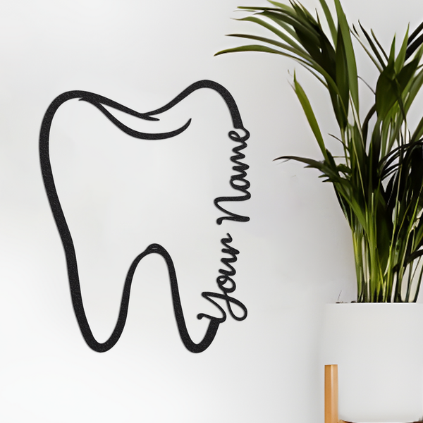 Custom Dentist Tooth Metal Wall Art with Led Light, Dental Assistant Gifts, Dental Student Gift, Dentist Office Decor, Tooth Led Light