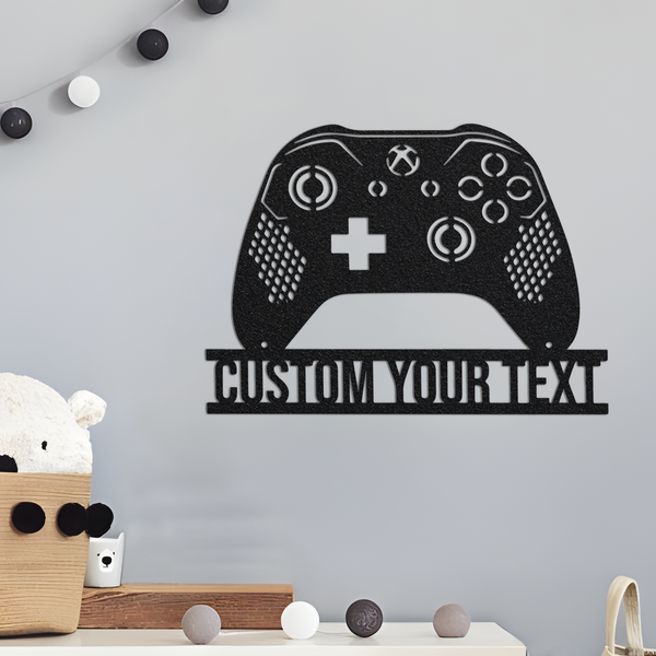 Personalized Game Controller Metal Wall Art With Lights, Gamer Birthday Gift, Custom Video Game Sign, Gift For Son, Kid, Bed Room Decoration