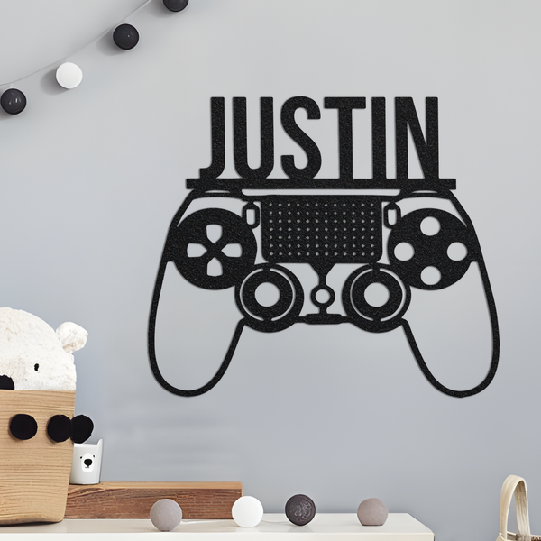 Personalized Gamer Name Sign, Custom Game Room Metal Wall Art With LED Lights, Video Game Outdoor Home Decor, Decoration For Living Room