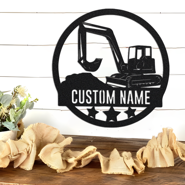 Custom Excavator Metal Wall Sign-Personalized Excavator Metal Wall Art-Excavator Metal Wall Decor-Excavator Name Sign-Excavator Driver Sign