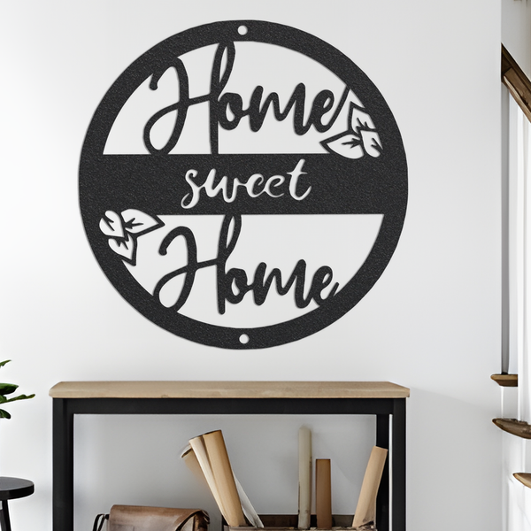 Home Sweet Home Metal Sign, Housewarming Gift, Outdoor Patio Metal Sign, Monogram Metal Wall Art, New Home Ornament, Hanging Monogram Sign