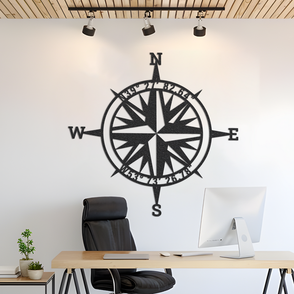 Metal Compass Sign, Compass Sign, Personalized Gift, Housewarming Gift, Wedding Gift, Housewarming Sign, Outdoor Sign, outdoor Decor