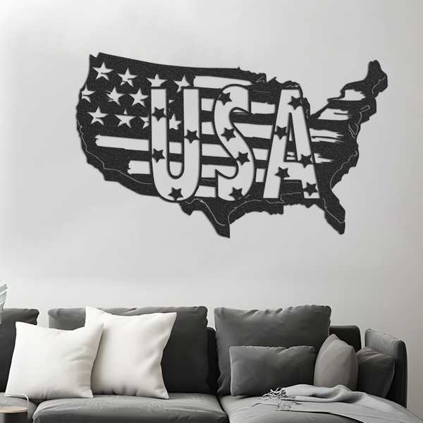 Metal USA Sign, Housewarming Gift, American Flag Themed Decor, American Flag Decor, Metal Gift, American Flag Sign, Outdoor Sign, Metal Sign