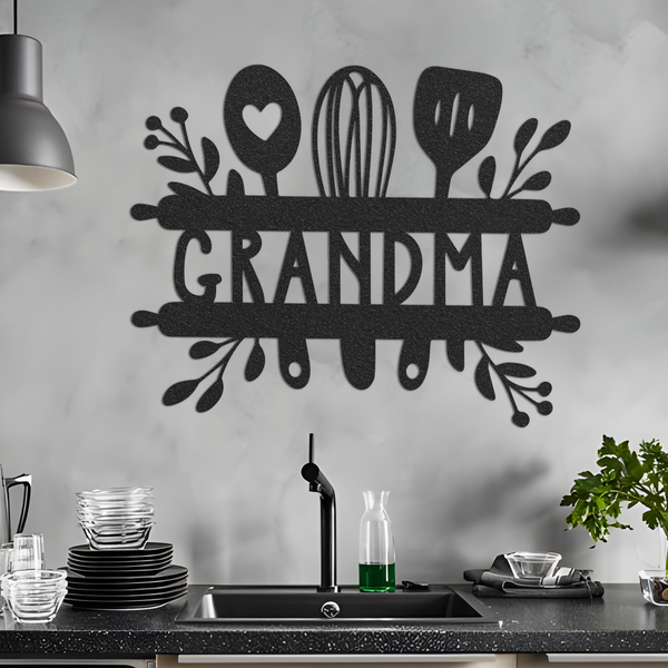 Metal Grandma Sign, Grandma Sign, Metal Kitchen Sign, Home Decor Sign, Metal Kitchen Decor Sign, Housewarming Gift Idea, Metal Grandma Sign