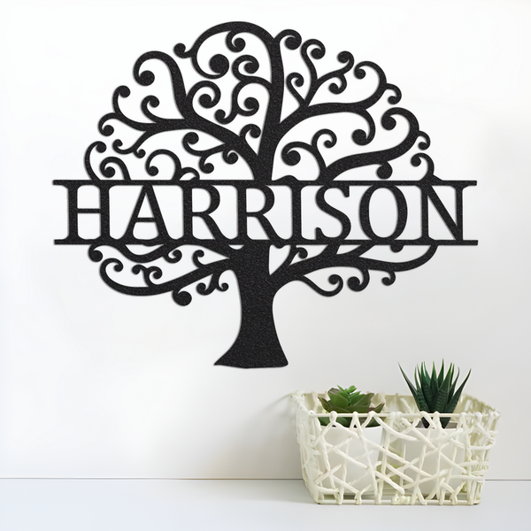 Personalized Family Name Tree of Life Sign / Metal Wall Decor / Monogram Name Sign / Home Decor / Personalized Tree of Life Decor